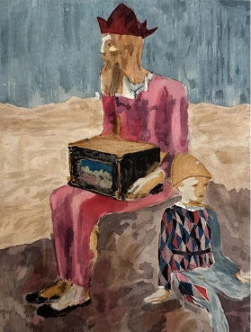 SALTIMBANCO SEDUTO CON